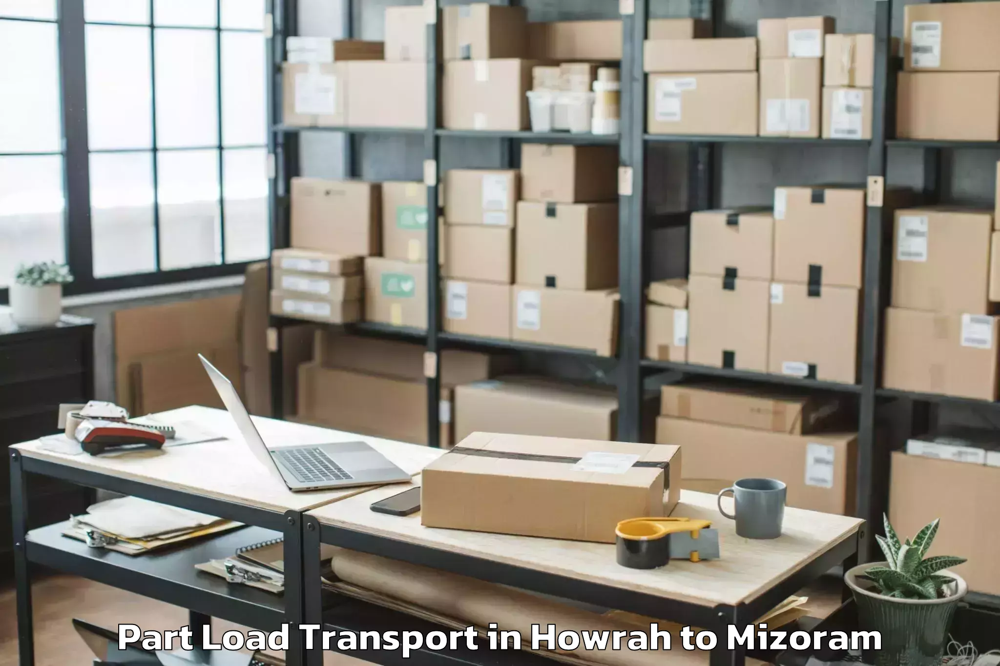 Book Your Howrah to Khawzawl Part Load Transport Today